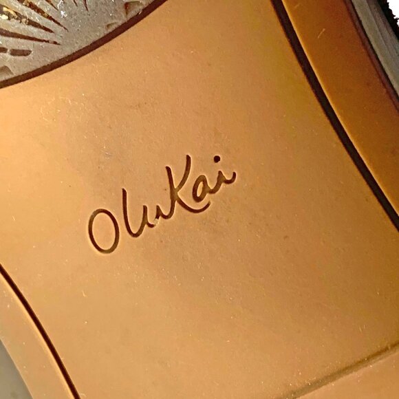 OluKai Kahiko Sea Blue Braided Leather Flip Flip / Toe Post Sandals - Picture 11 of 12